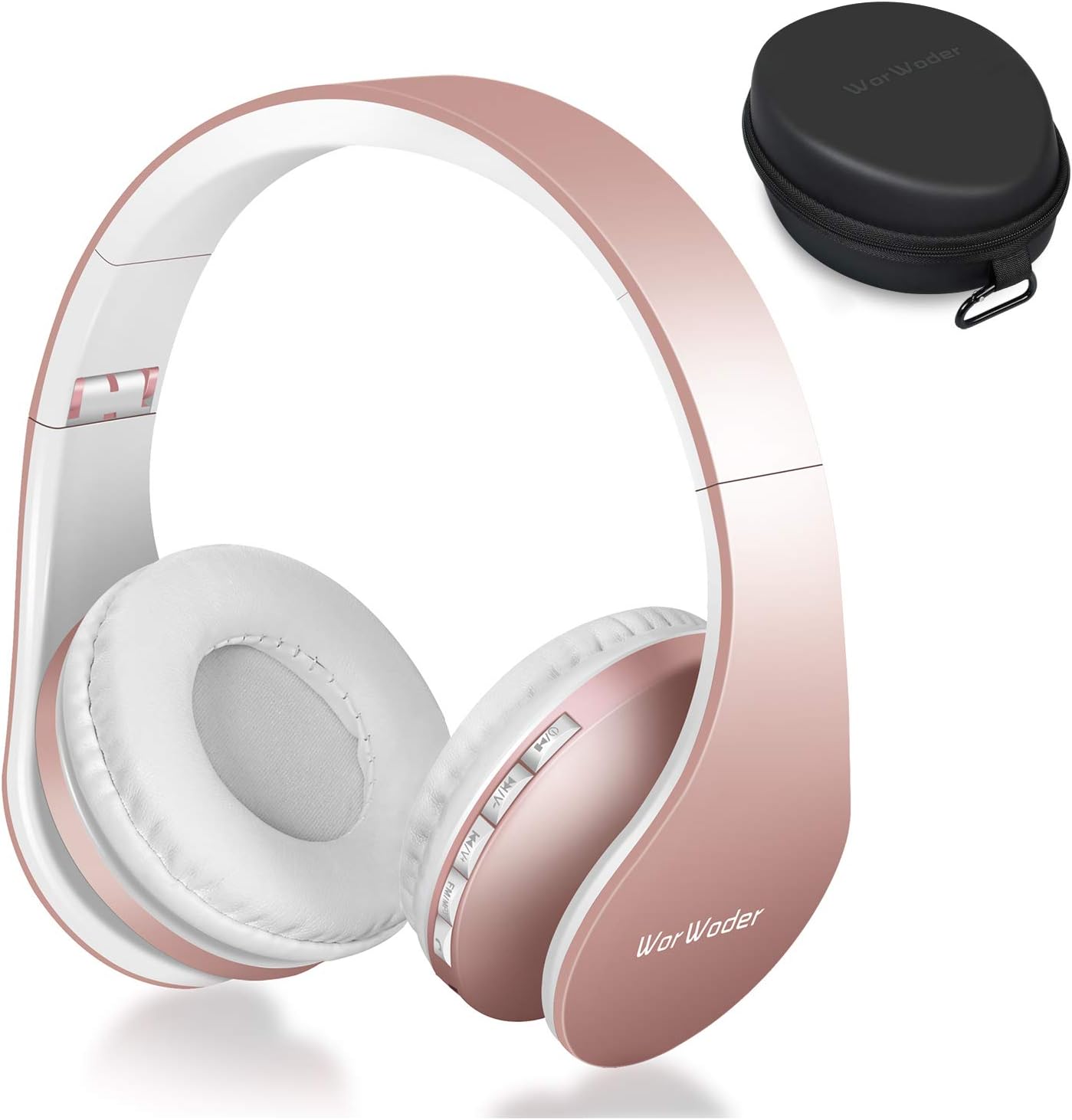 Bluetooth Headphones Over-Ear, Foldable Wireless and Wired Stereo Headset Micro SD/TF, FM for Cell Phone, PC, Soft Earmuffs & Light Weight for Prolonged Wearing Travel Office Home