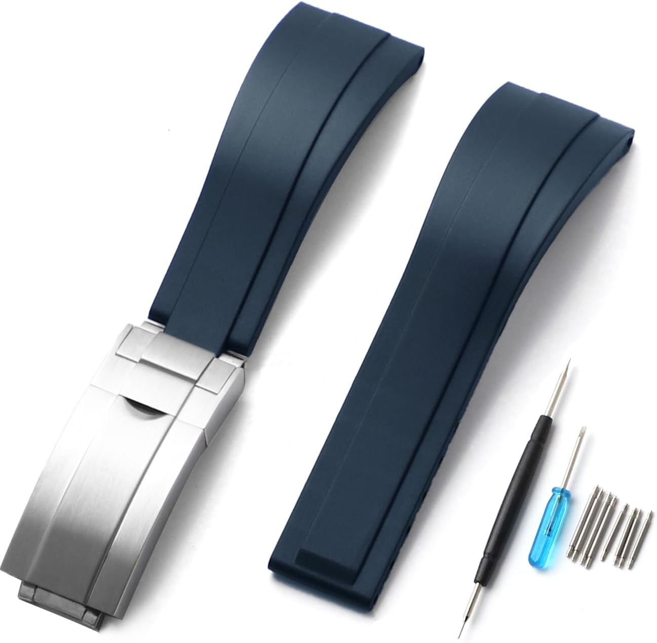 20mm 21mm 22mm Rubber Watch Band For Rolex Cosmograph Daytona,Submariner,Yacht-Master,GMT-Master,Sea Dweller,Sky Dweller, Air-King,Datejust ,Day-Date,Explorer,DEEPSEA,Oyster Perpetual Watch Strap Omega Breitling Tudor Longines Watchband Seiko CITIZEN Tear Resistant Waterproof Dustproof for Sports, Diving