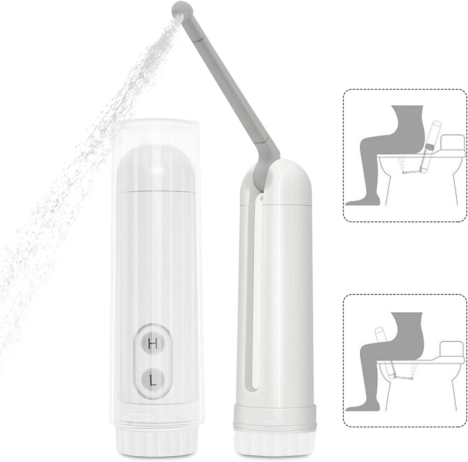 Portable Travel Bidet, YAMI IPX6 Waterproof Electric Bidet Sprayer with Automatic Decompression Film and Nozzle 180 Degree Adjustment for Baby Wash, Personal Care, Disability, Traveling (140ml)