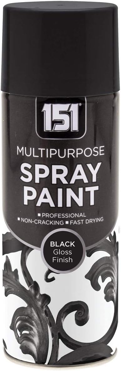 400ml Professional Quality Fantastic Finish All-Purpose Interior Exterior Household Spray Paint for Wood Metal Plastic Ceramics & More (Black Gloss)