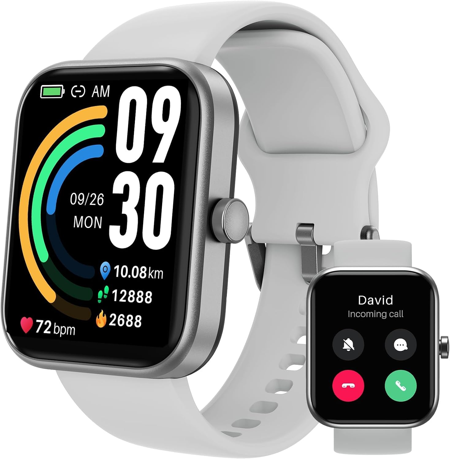 TOZO 2026 New Upgraded Smart Watch for Men Women for iPhone & Android | 1.83" Fitness Tracker Bluetooth Call [Answer/Make], IP68 Waterproof Sleep Monitor, 100+ Sport Modes Matte Gray