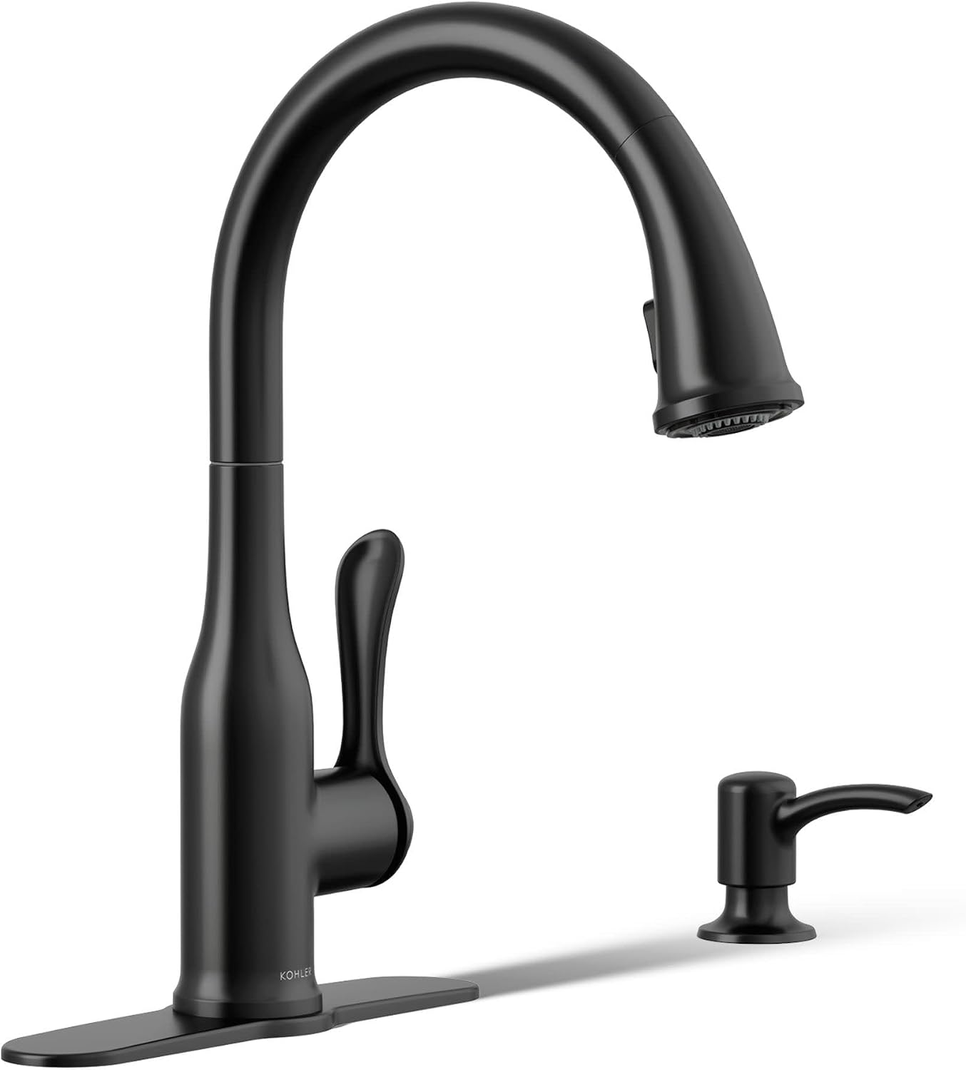 Kohler K-R23863-SD-BL Motif Kitchen Faucets with Pull Down Sprayer, Kitchen Sink Faucets, Spot-Resistant, Matte Black