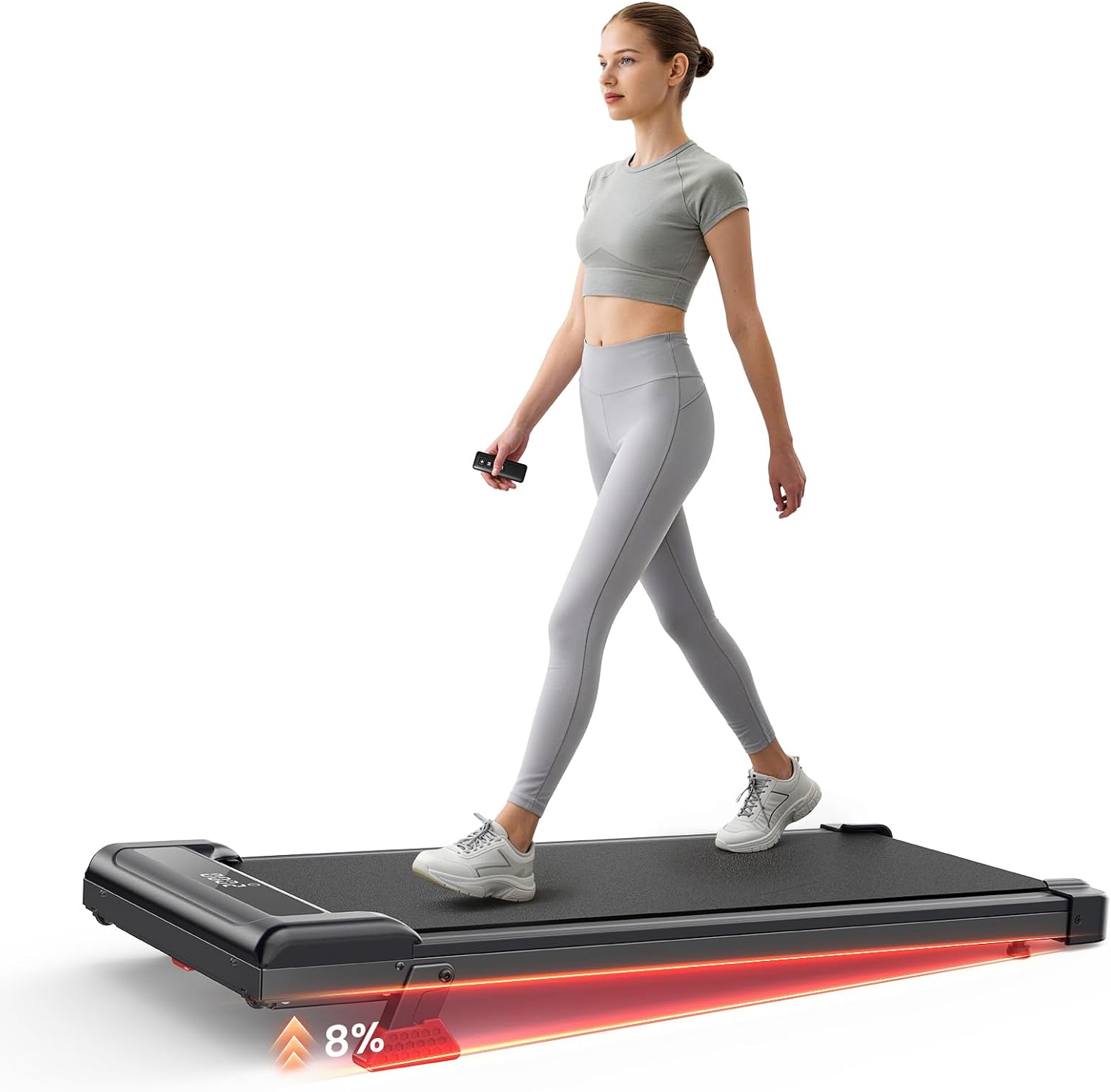 HomeFitnessCode Incline Treadmill, 2.5HP Walking Pad Treadmills for Home | 1-10KM/H, 8% Incline, 140kg Weight Capacity, Quiet Motor, LED Display & Remote Control, No Assembly Required