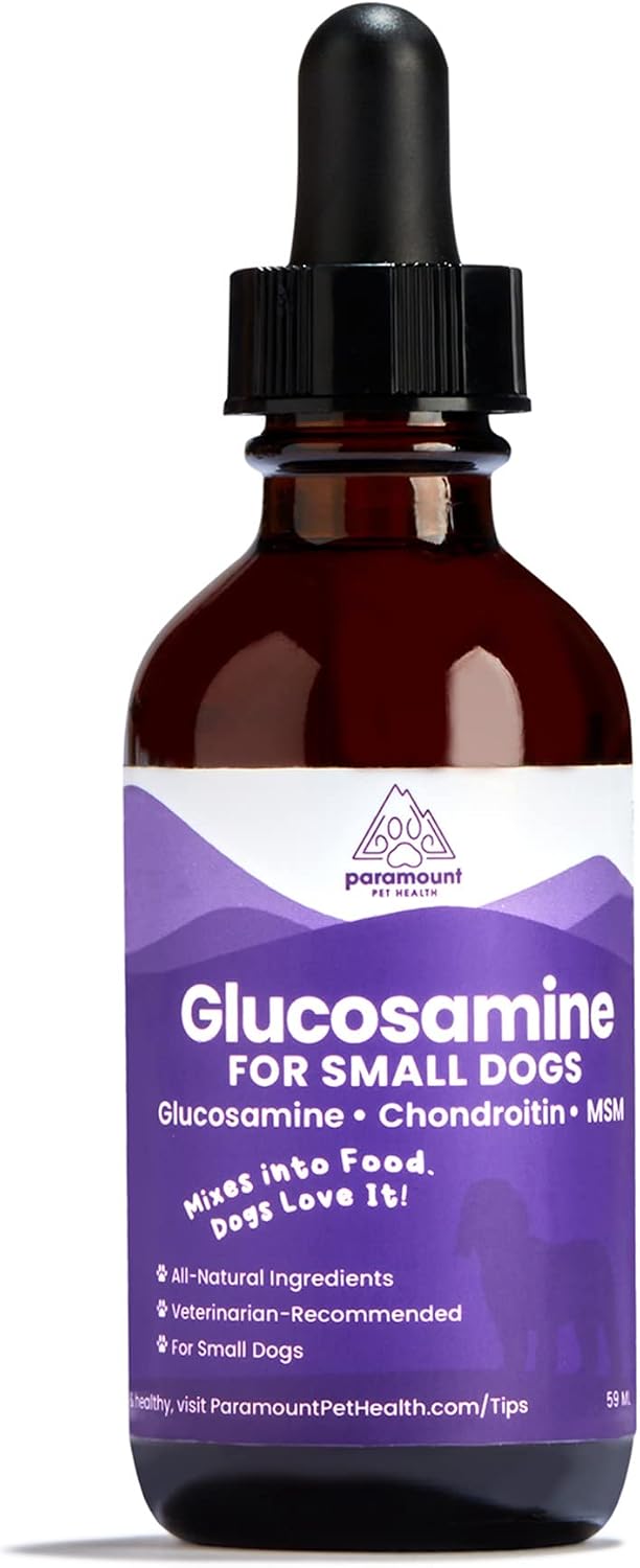 Paramount Pet Health All Natural Glucosamine for Dogs - 260mg Glucosamine for Small Dogs - Liquid Dog Joint Supplement & Dog Glucosamine - Safe Joint Supplement for Dogs