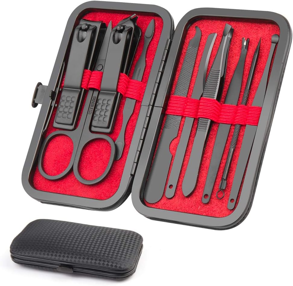 Manicure Kit, OKOM Manicure Set, Mens Grooming Kit, Nail Care Set, Manicure Kit for Men and Women,Nail Kit,Grooming Kit,Manicure Set Nail Clippers File,Nail Clipper Set,Care Kit,Gifts for Men(10PCS)