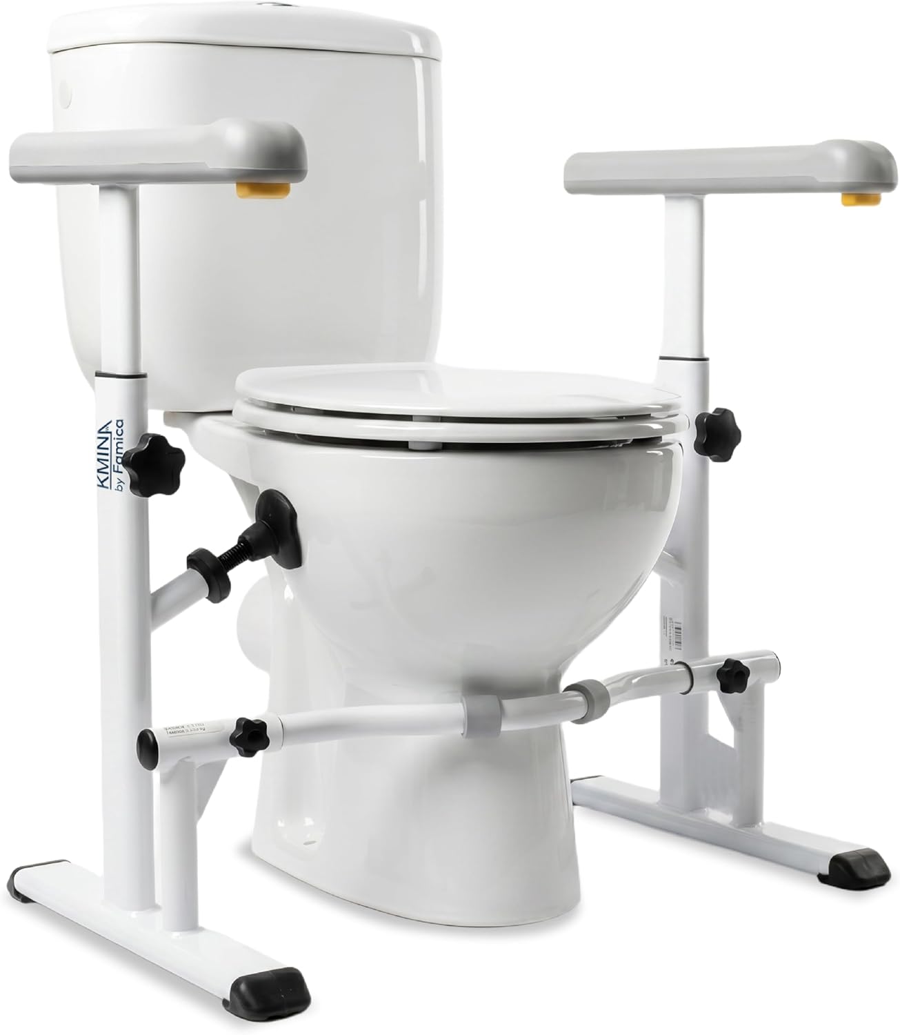 KMINA Toilet Safety Rails for Seniors, Adjustable Frame with Grab Bars