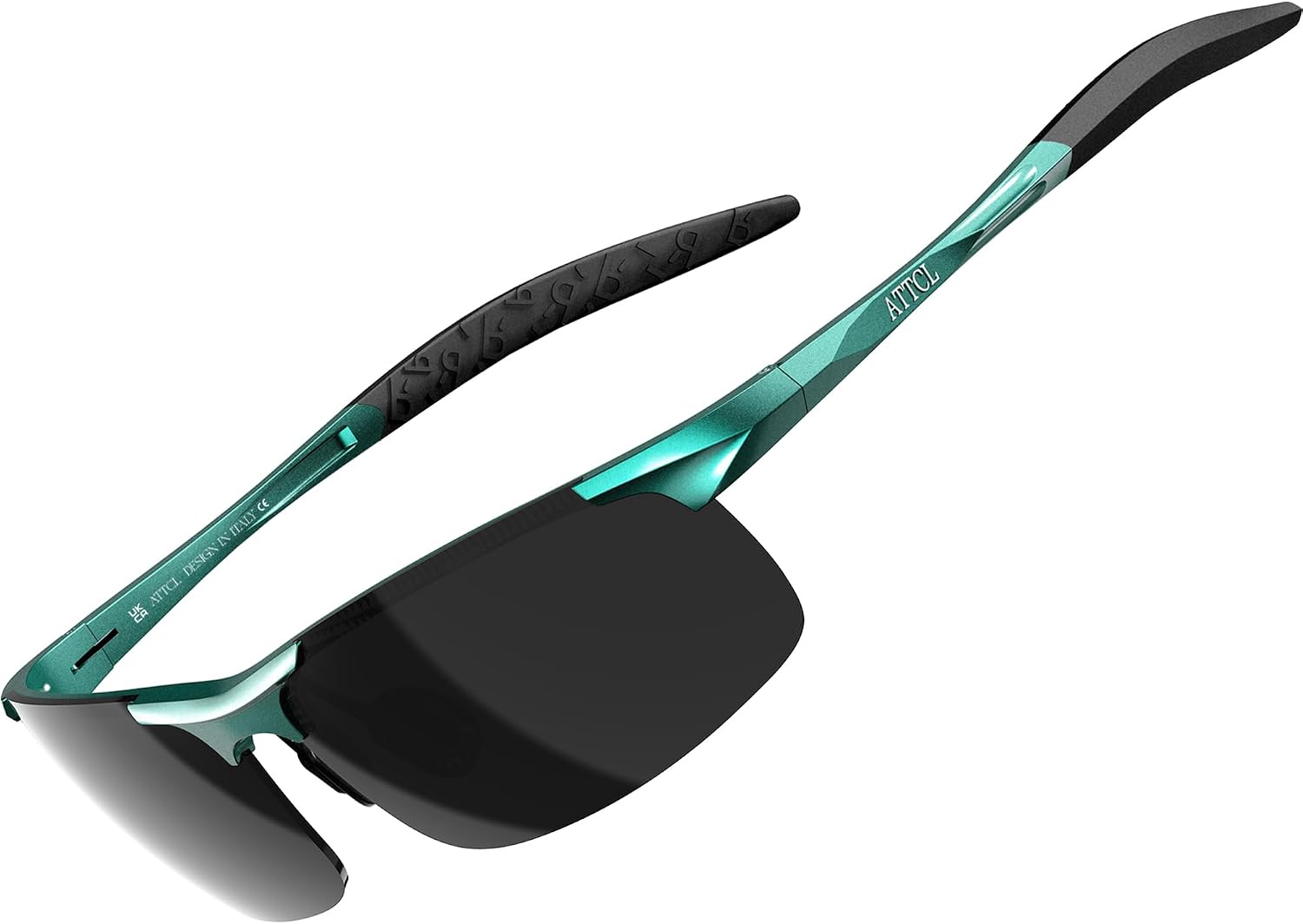 ATTCL Polarised Sunglasses Mens Sports: UV400 Protection Anti Glare Wrap Around Lightweight Cycling Running Golf Driving