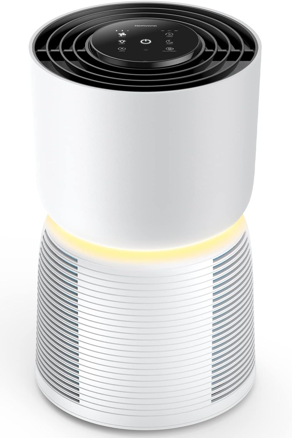Homvana Air Purifier for Home Bedroom, H13 True HEPA 6-Stage Filtration, Light Adaptive Auto Mode Air cleaner, 22dB Sleep Mode, for Pets, Allergies, Smoke, Dust, Mold, Pollen, Ozone Free