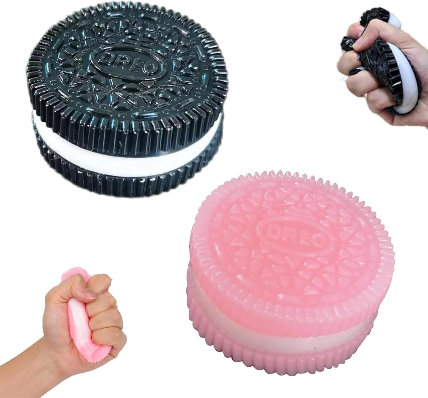 2 PCS Fufu Squishy, Oreo Squishy, Squishy Oreo, Taba Squishy, Ultra Soft Decompression Toy, Biscuit Stress Relief, Food Shape Pinching Simulation, Perfect for Kids and Adults