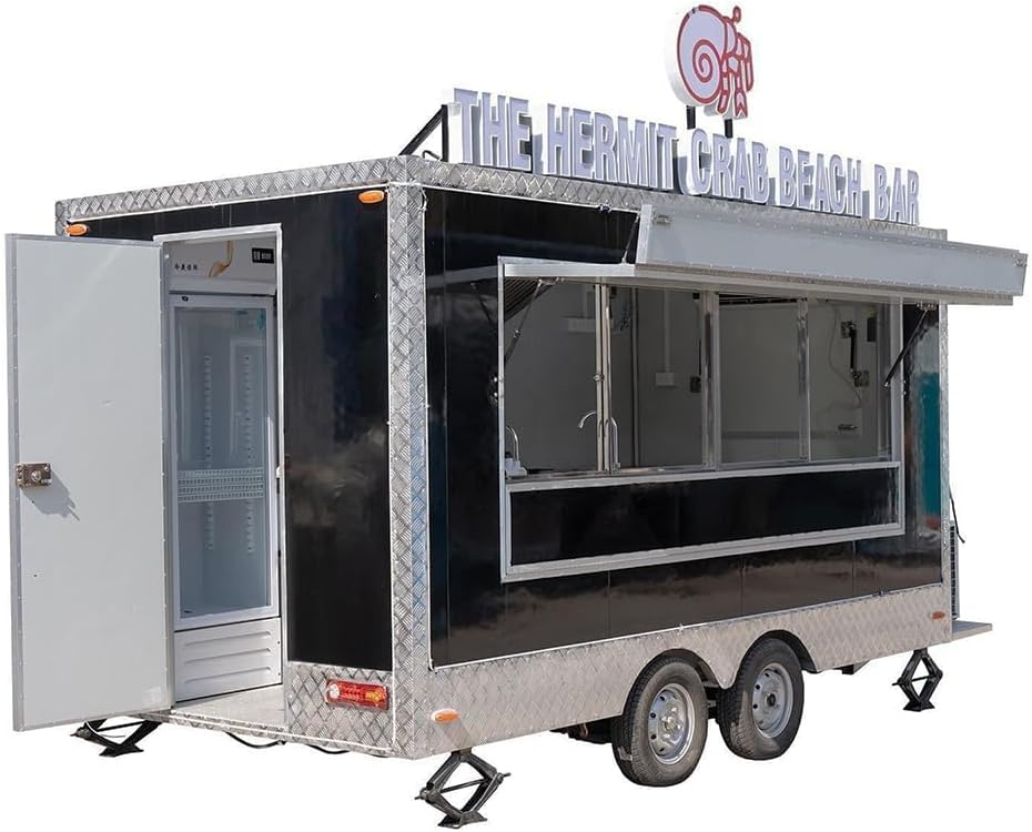 BELYOO Customized Food Truck Trailer, Mobile Food Trailer Trucks Full Kitchen Concession Food Trailer for Sale, Ice Cream Cart for Business Hot Dog Carts