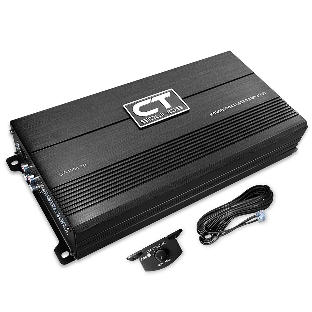 CT Sounds CT-1000.1D Compact Class D Car Audio Monoblock Amplifier, 1000 Watts RMS