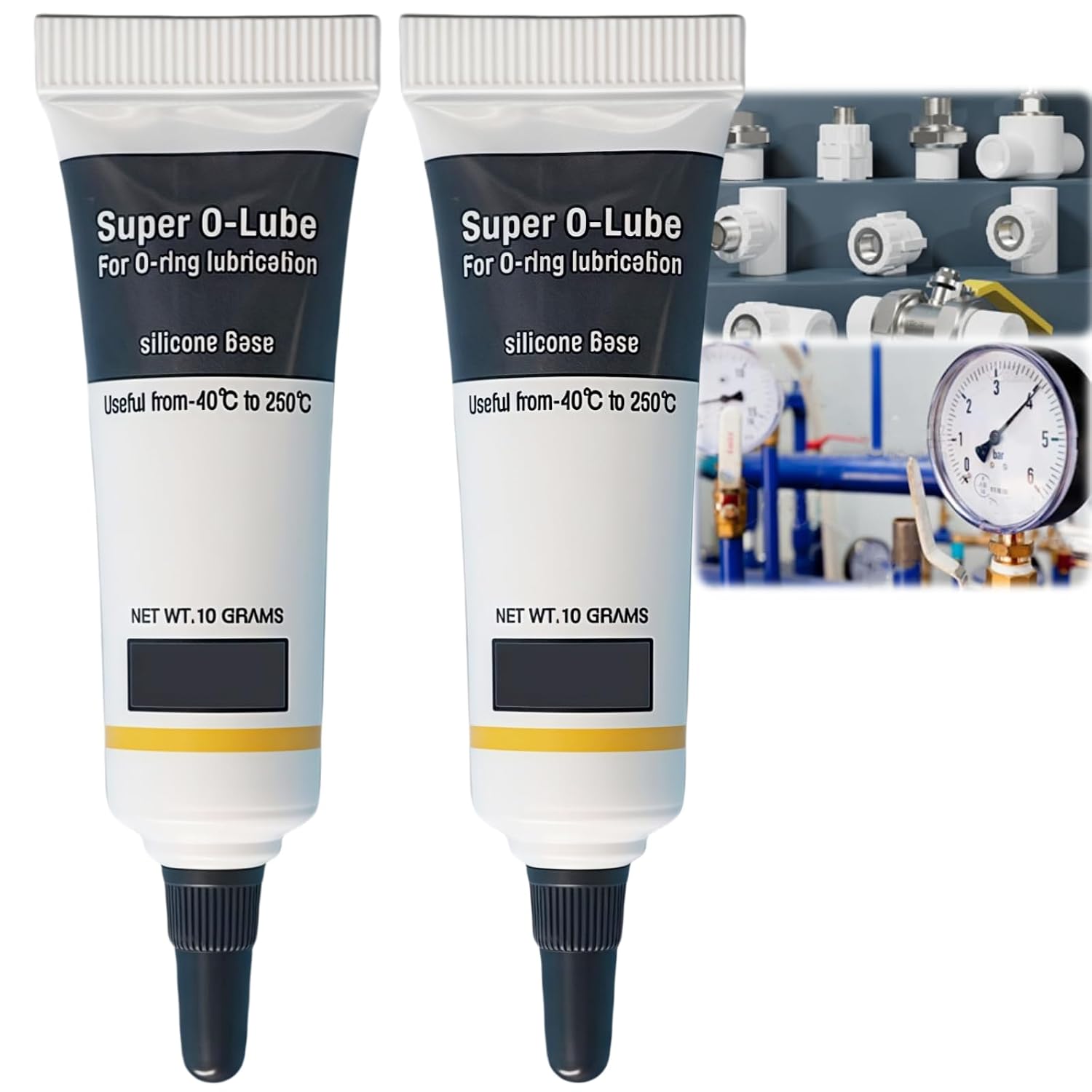 2pcs Silicone Grease for O-Rings - Plumbing Silicone Lubricant - Waterproof Faucet Lubricant - Plumbers Valve Grease