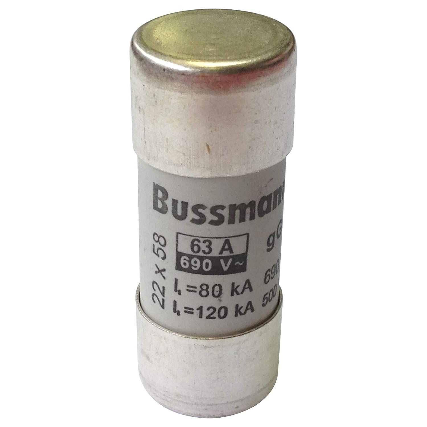 Cooper Bussmann C22G63 AC Cylindrical Fuse, 22 x 58, 63 Amp, GG, 690V
