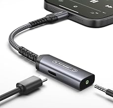 JSAUX USB C to 3.5mm Headphone and Charger Adapter, 2-in-1 AUX Mic Jack with PD 60W Fast Charging,Compatible for Earphones iPhone 16 Pro/16 Pro Max/16/16 Plus/15 Pro Max,Samsung S24/S24+/S23,iPad Pro