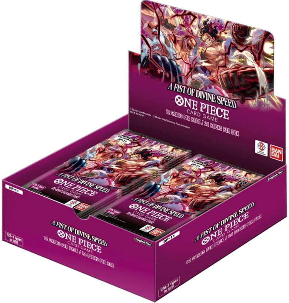 Bandai | One Piece TCG: A Fist of Divine Speed (OP-11) Booster Display | Trading Card Game | Ages 6+ | 2 Players | 15+ Minutes Playing Time
