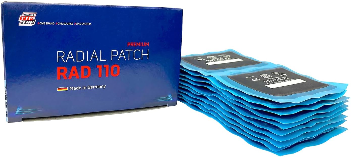 Rema Tip Top RAD110 Radial Tire Patches – 2” x 2-3/4” Self-Vulcanizing Flat Tire Universal Repair Patches – 20 Count | Flat Tire Universal Repair Patches (RAD110)