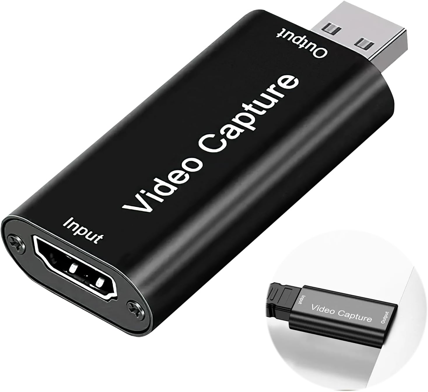4K HDM to USB Video Capture Card, 2.0 Audio Video Recording Card 1080P Output Record Video Audio Grabber for Living Streaming Conferencing Gaming On Switch PS4 PS5 Xbox OBS PC Windows Mac OS