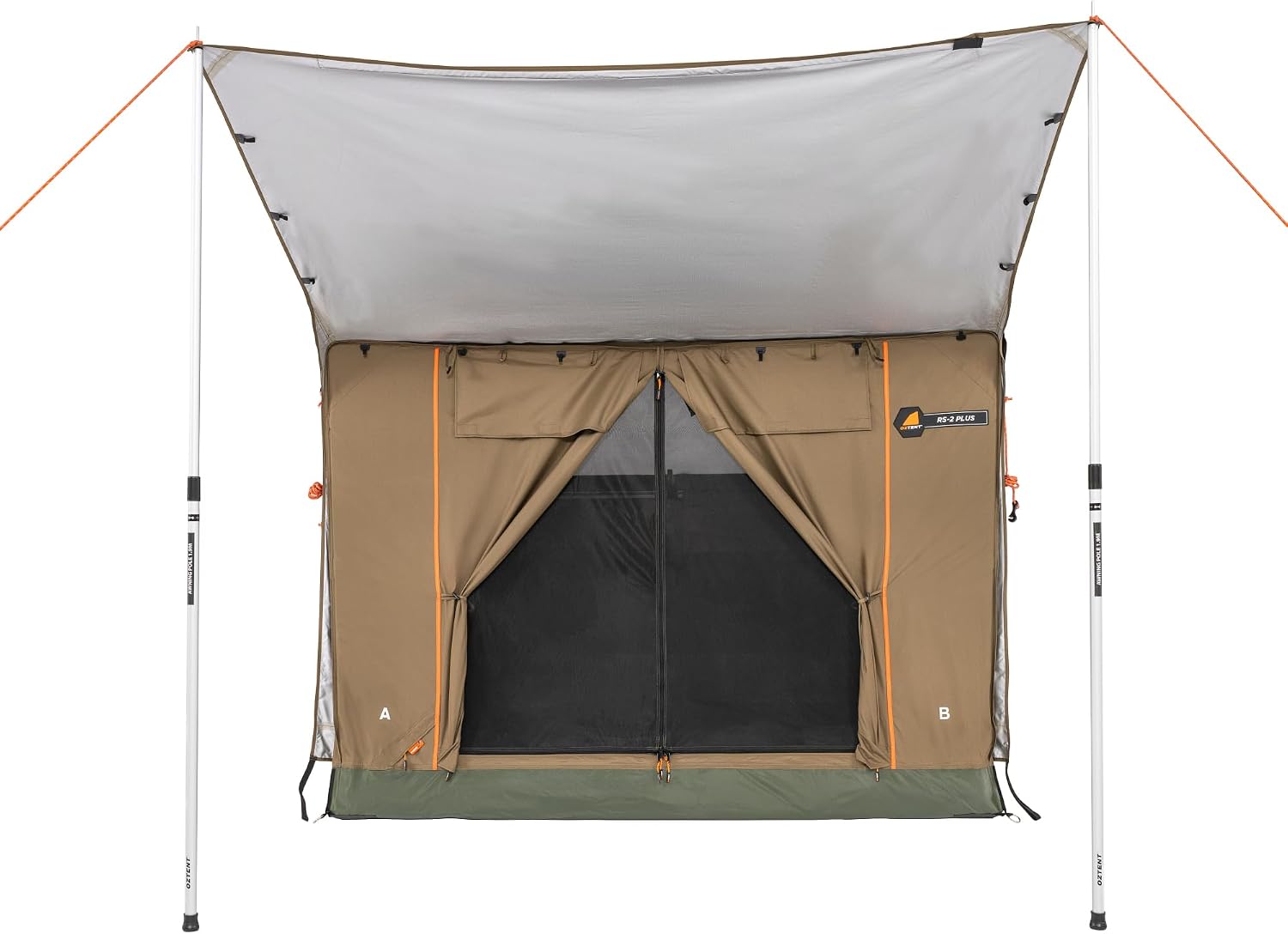 Oztent RS-2 Plus Double Swag, 30 Second Setup Camping Swag for 2 People, SkyMesh Skylight, Included Fly, Waterproof ModCan™ 300D Ripstop Polyester, Aluminum Frame