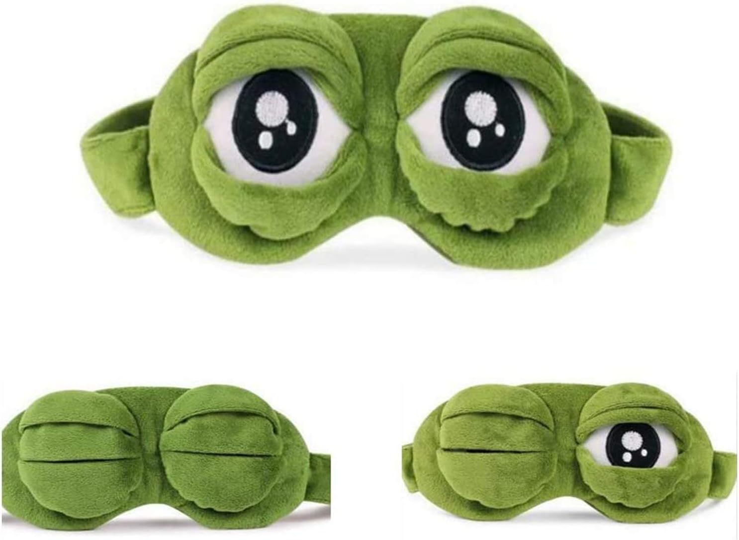 Sleep Eye Mask CLKJCAR Frog Eye Mask Funny 3D Sleeping Mask with Inner Pocket Creative Gift for Family,Friends and Kids (Care Eyes)