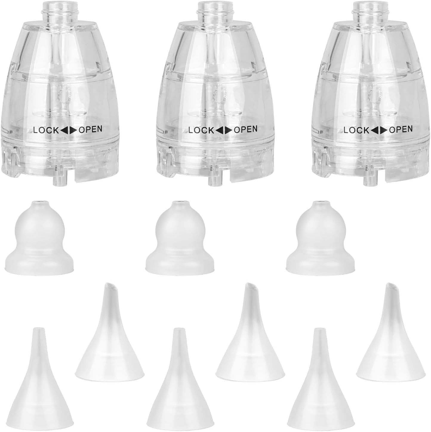 9pcs Nasal Aspirator Replacement Tips & 3 Plastic Replacement Heads, 3 Styles Silicone Nose Aspirator Tips Compatible with GROWNSY Watolt LittleTora HEYVALUE Cocobela HailiCare KIDIRA TEQIN X-Bosak