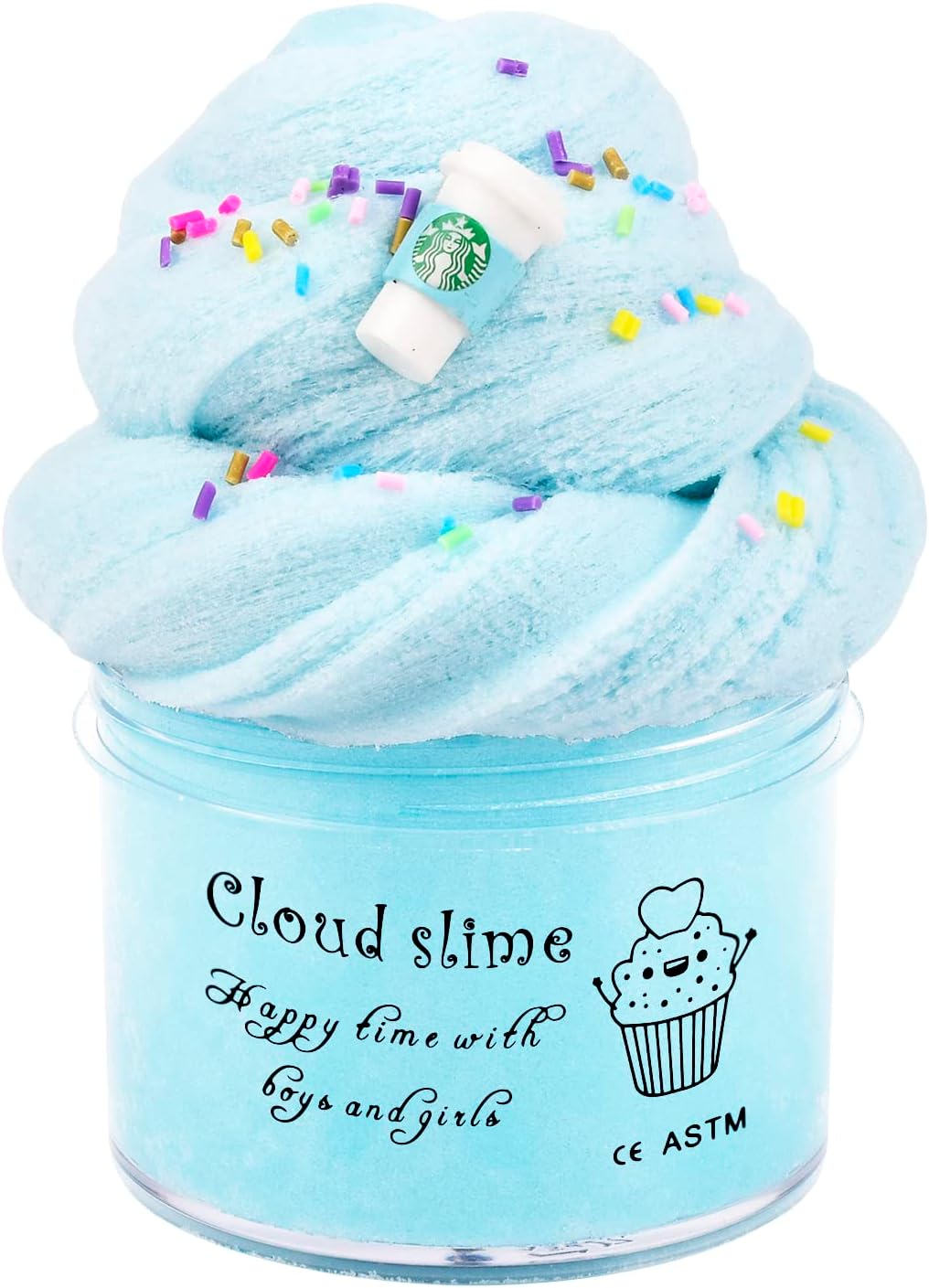 Sky Blue Cloud Slime, Non-Sticky and Putty Slime, Stress Relief Scented Slime Toy for Kids Education, Party Favor and Birthday Gift(7oz 200ML)