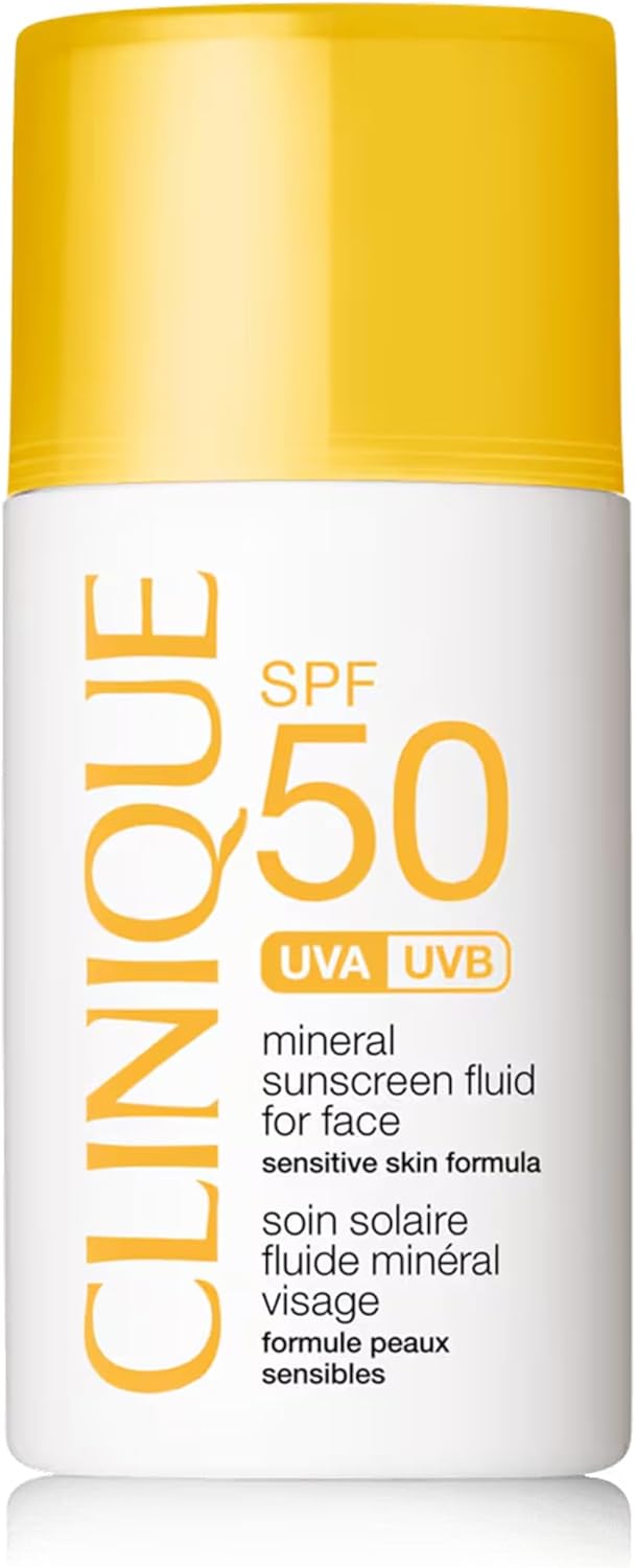 Clinique SPF 50 Mineral Sunscreen Fluid For Face | Safe For Sensitive Skin | Lightweight, Oil-Free SPF Face Lotion