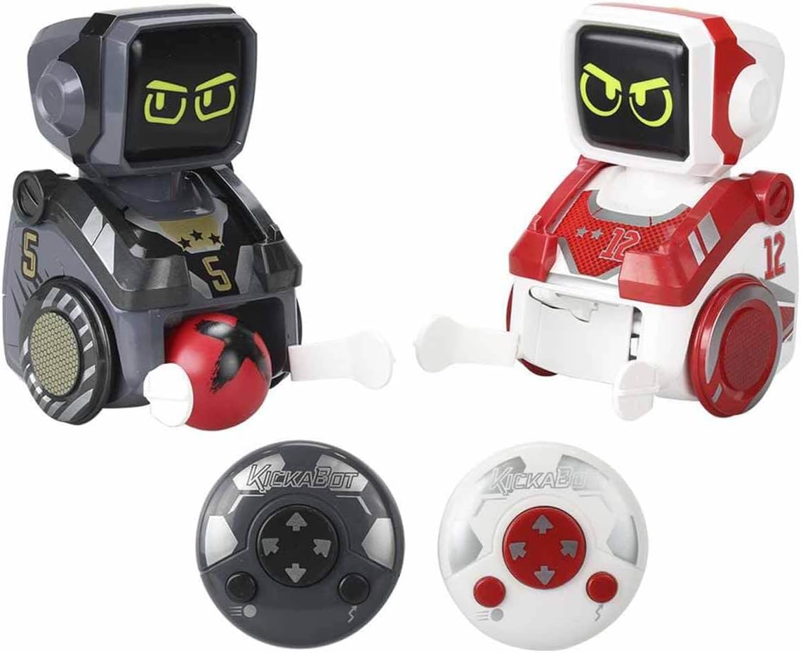 SilverLit Kickabot Twin Pack Robots | Football Robot Game | For Kids ages 3+ | Includes 2 Controllers & 2 Robots & Accessories | Ultimate World Cup Fun | Best Ever Robot Football