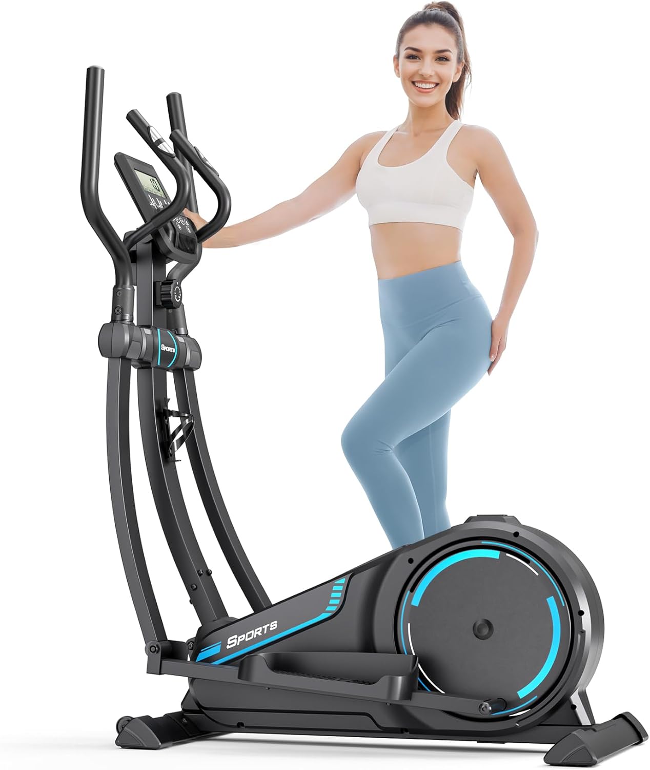 THERUN Elliptical Exercise Machine, Elliptical Machine for Home w/Whisper-Quiet Magnetic Driving System, Elliptical Trainer w/ 15.3" Stride, 16 Resistance Levels, 8KG Flywheel, Bottle Holder