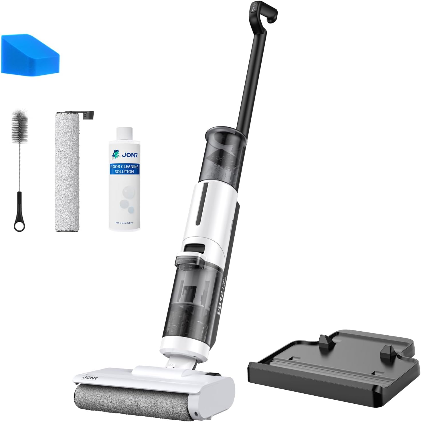 JONR ED12 Lite Wet Dry Vacuum Cleaner, Cordless Vacuum Mop with Self-Cleaning, 0.1” Edge Cleaning, Lightweight (7.7lbs), for Hard Floors & Pet Hair, Anti-Tangle Design