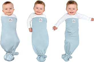 The Ollie Swaddle - Helps to Reduce The Moro (Startle) Reflex - Made from a Custom Designed Moisture-Wicking Material (Sky)
