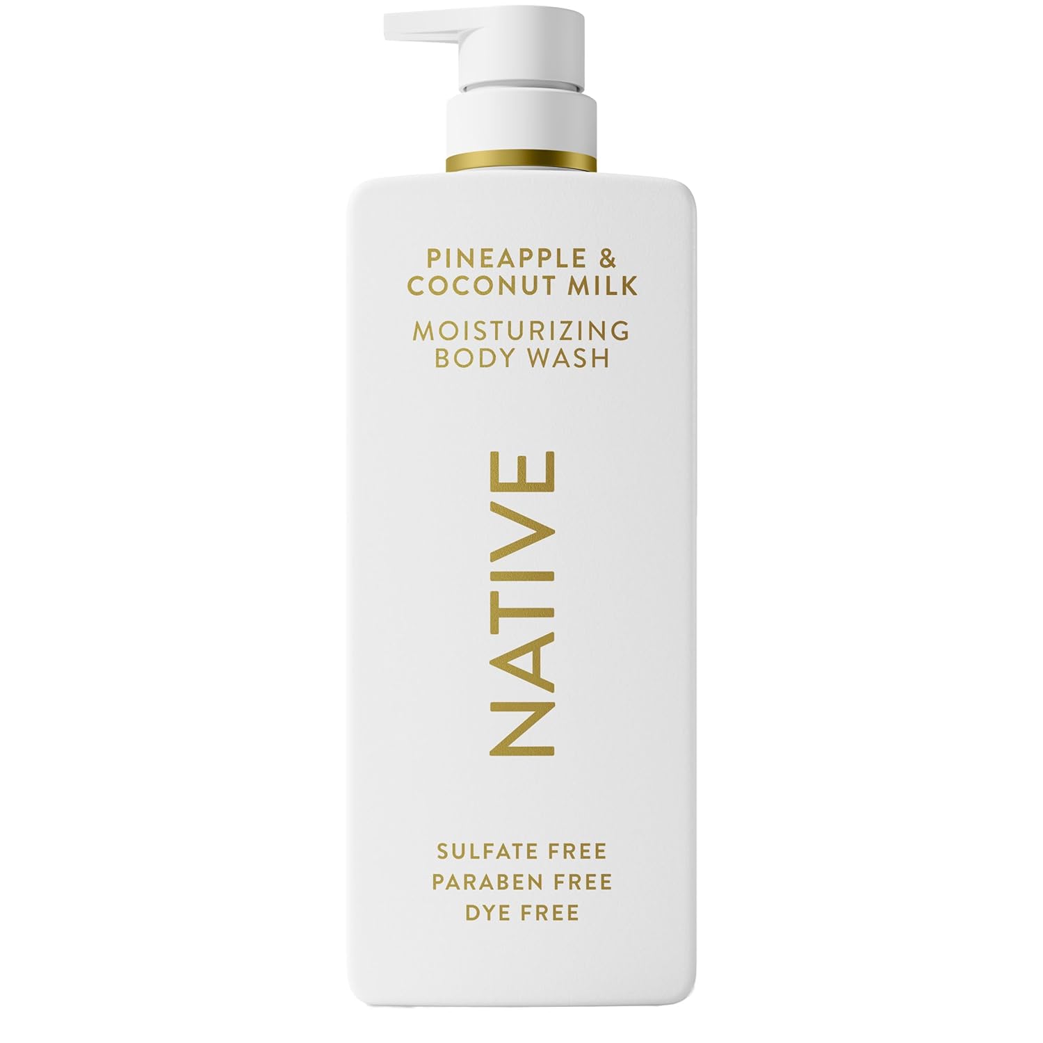 Native Moisturizing Body Wash, Pineapple & Coconut Milk, 24-Hour Hydration for Dry & Sensitive Skin, Made with Real Shea Butter, Sulfate & Paraben Free, 22 oz