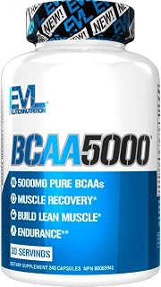 BCAAs Amino Acids Supplement for Men - EVL 2:1:1 5g BCAA Capsules for Post Workout Recovery and Lean Muscle Builder for Men - BCAA5000 Branched Chain Amino Acids Nutritional Supplement - 30 Servings