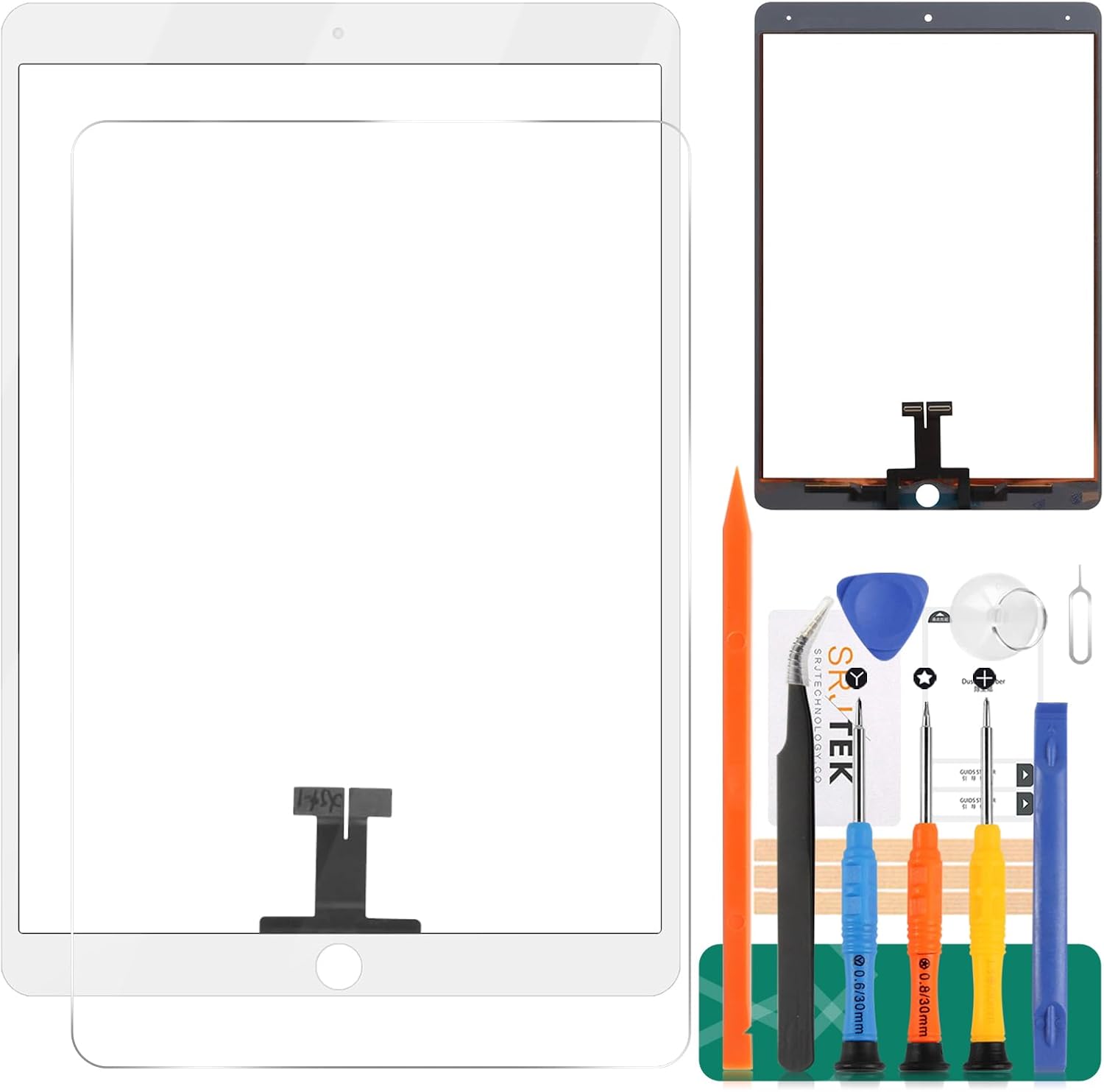 SRJTEK Screen Replacement For Ipad Pro 10.5 A1701/1709 Touch Screen Digitizer Glass Assembly Kits(Not Lcd Screen) (White)