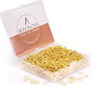 BEADNOVA 6mm Jump Rings Gold Jump Rings for Keychains Open Jump Rings for Necklace Repair (1200Pcs)