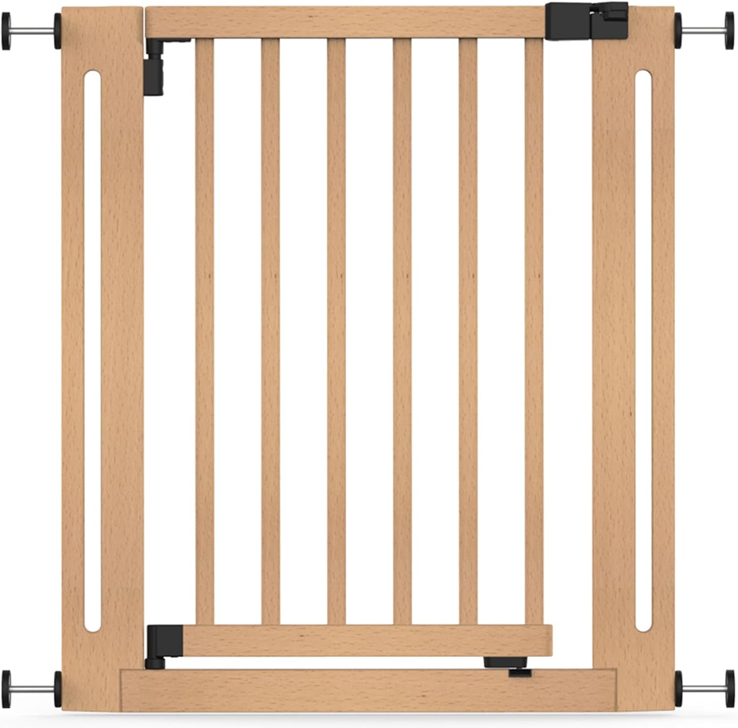 Safetots Wooden Elegance Safety Gate, Natural, 71cm - 79cm, Pressure Fit, Baby Gate for Stairs, Hallways and Doors, Stylish Design and Easy Installation