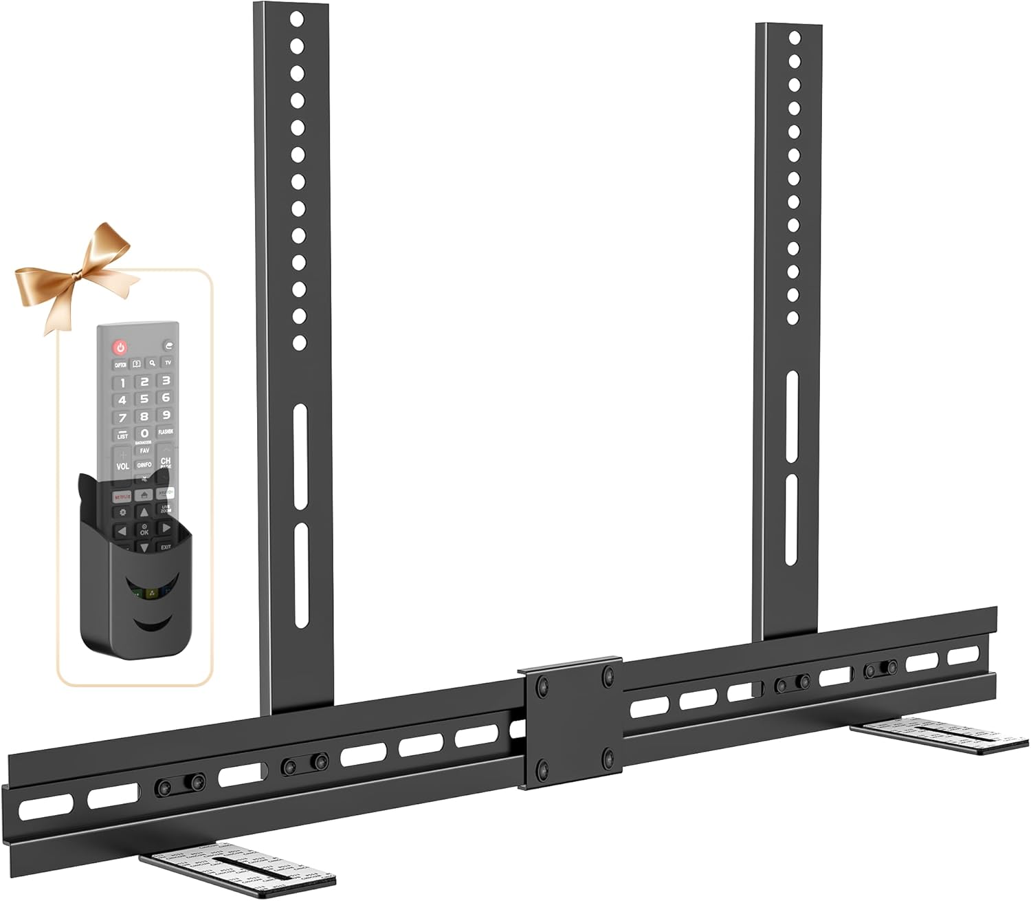 Durable Soundbar TV Mounts for Samsung/LG/Sony/Vizio Soundbar Mount Under TVs | Height Adjustable Sound bar TV Mounting Bracket 35 Lbs Capacity with Remote Holder No Drilling Install