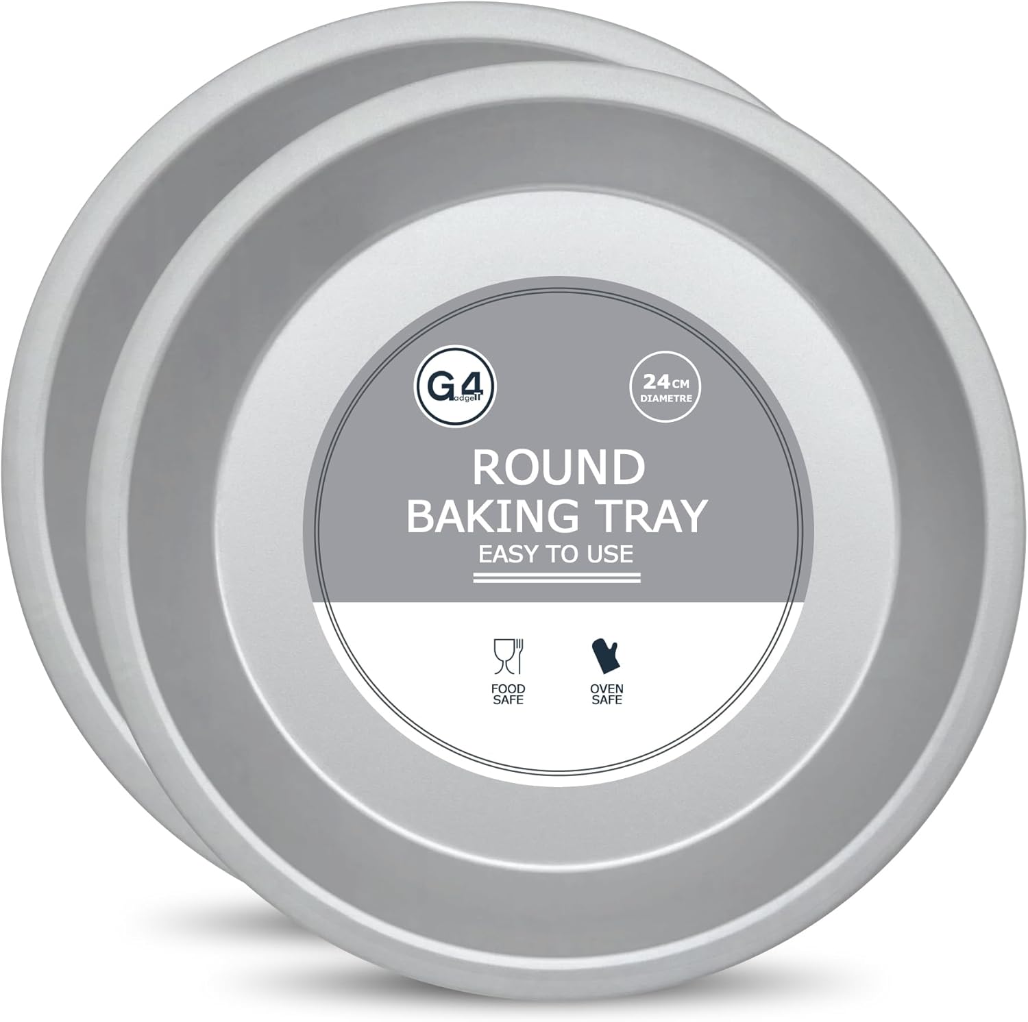 2-Pack 8 Inch Steel Round Cake Tin for Baking - Durable Stainless Steel Baking Pans - Dishwasher & Freezer Safe - Perfect for Cakes & Desserts