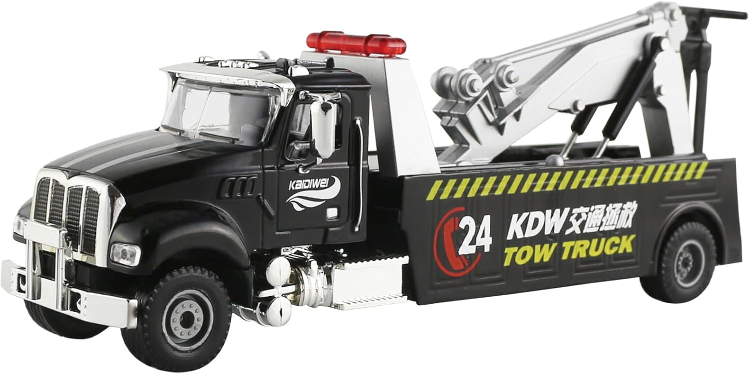 1/50 Scale Diecast Alloy Tow Truck Model-Miniature Engineering Vehicle Toy, Construction Truck Collection, Realistic Simulation for Collectors & Enthusiasts