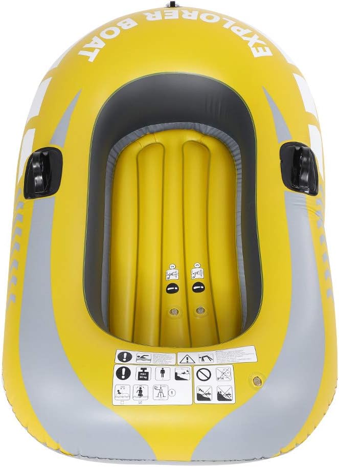 Thicken Raft Inflatable Kayak Inflatable Boat Canoe-1 Person Inflatable Fishing Boat Floaties Kayak Yellow PVC Boat Touring Kayak Swimming Pool Lake Toys for Adults