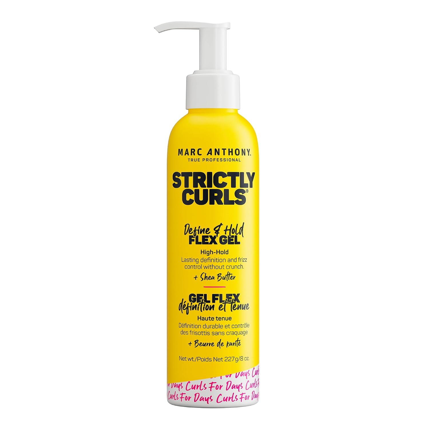 Marc Anthony Hair Styling Gel for Curly Hair, Strictly Curls - Long Lasting Strong Hold Curl Defining Hair Gel for Medium & Coarse Curls - Added Shine & No Flaking - Hair Products Reduces Frizz