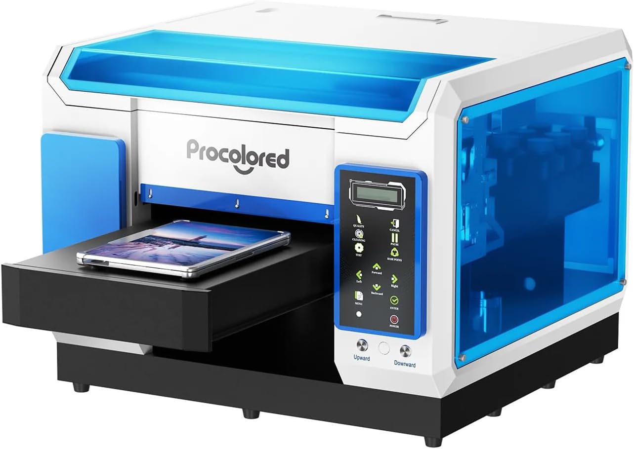 Procolored V11 A3 UV Flatbed Printer,R1390 Printhead with Auto Cleaning,Print on Acrylic, Leather, Wood, Mugs, Golf Balls and More