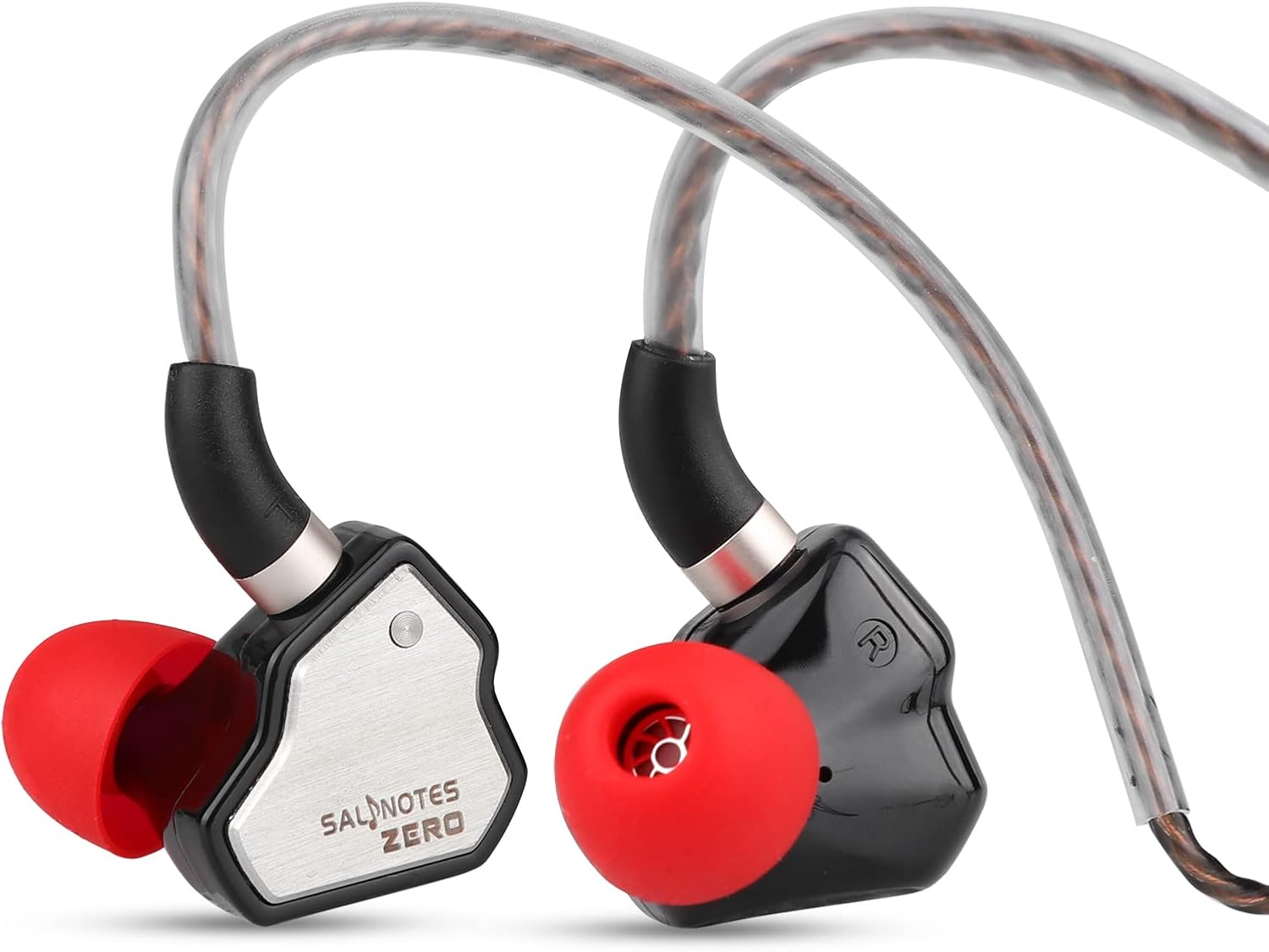 7Hz Salnotes Zero in-Ear Monitor, 10mm Dynamic Driver IEM Wired Earbuds with Metal Composite Diaphragm Faceplate, HiFi Earphone with Detachable 2Pin OFC Cable (Without Mic, Black)