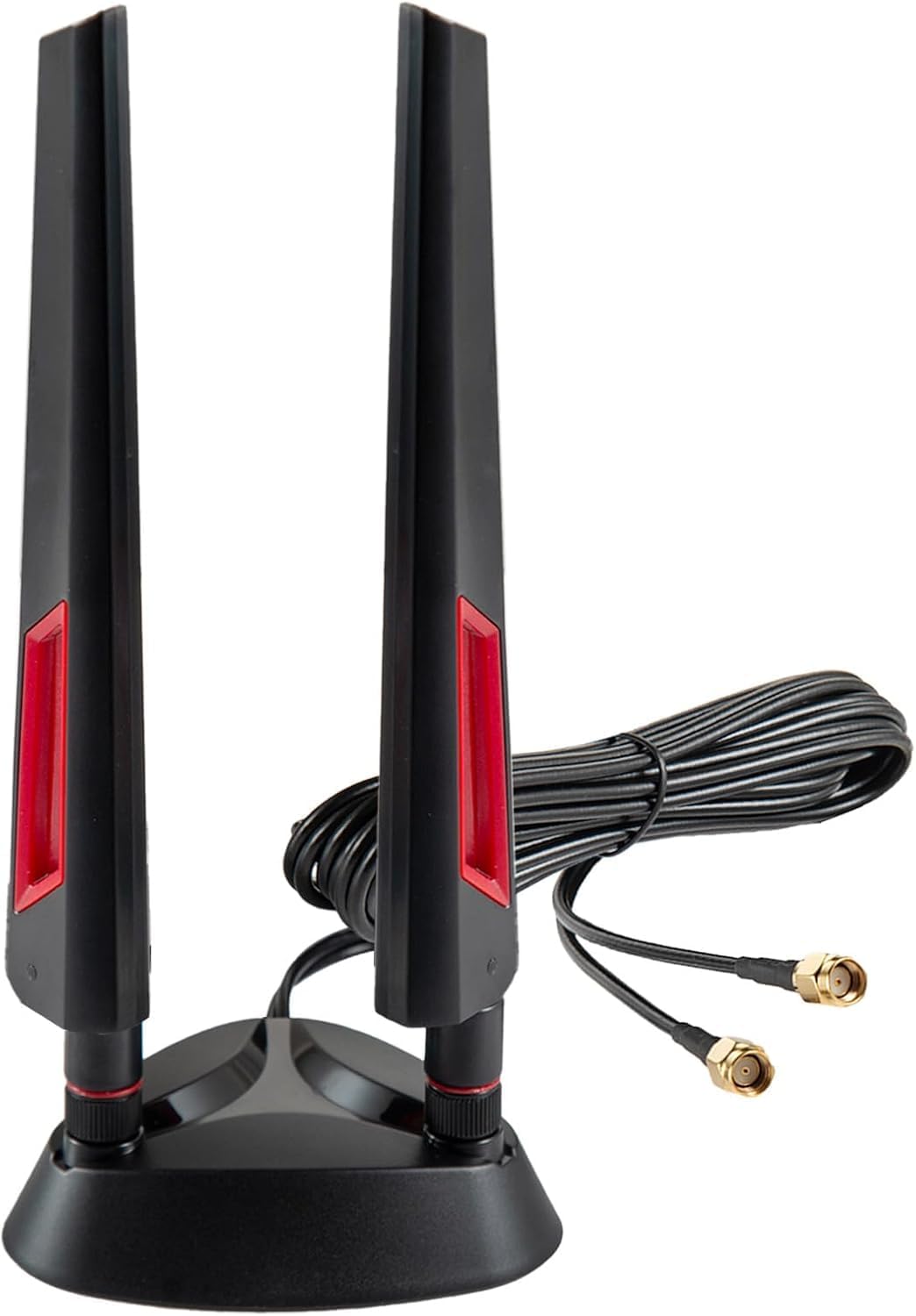 WiFi 6E Tri-Band 2.4GHz 5.8GHz 6GHz Magnetic Base Antenna Aerial for PC Desktop Computer Gaming Motherboard PCI-E Wireless Router Hotspot Network Range Extender Booster