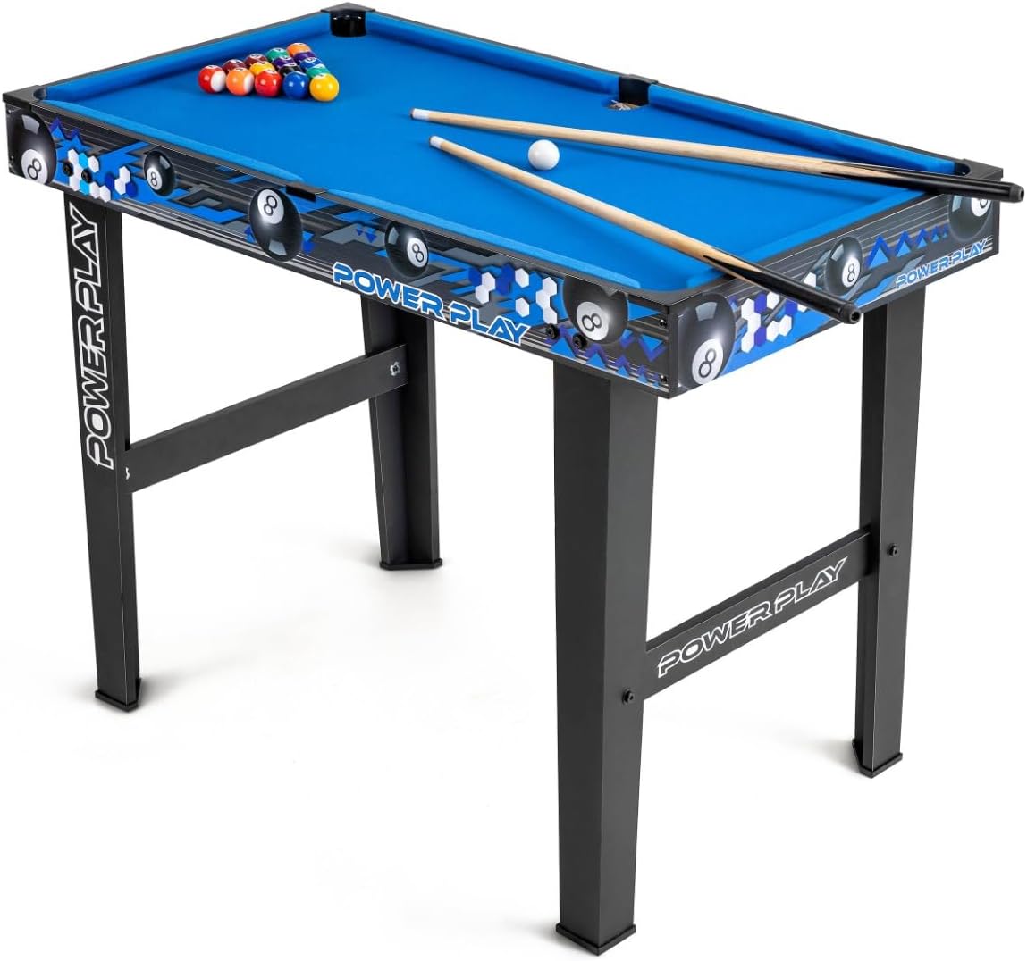 Power Play 3ft Stand Up Pool Table Game, Kids Pool Game, Arcade Game for Kids with Ergonomic Handles, Outdoor Indoor Use