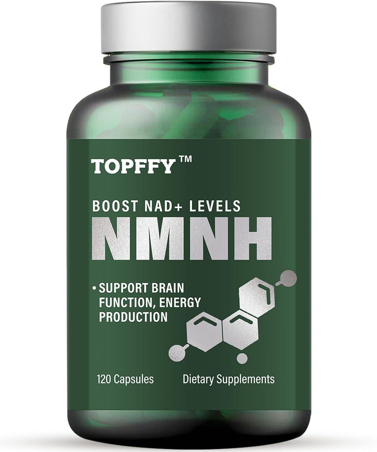 NMN Supplement Alternative-NMNH (Dihydronicotinamide Mononucleotide) 500mg Per Serving- for Boost NAD+ Levels, Anti-Aging, Energy and Concentration, 120 Capsules