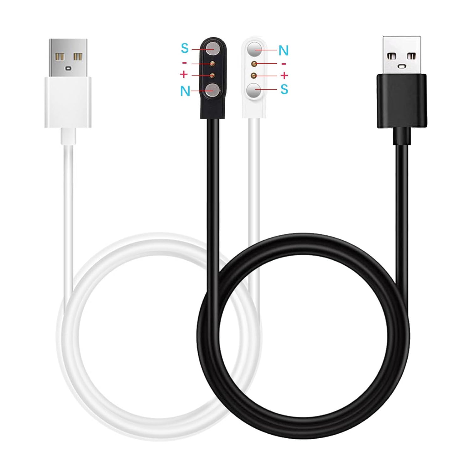 for Qecnato S10/Atheewon S10 Military Smart Watch Charger,2-Pack [Model A + Model B,One fit] Magnetic Charging Cable USB Charging Cord for SmartWatches