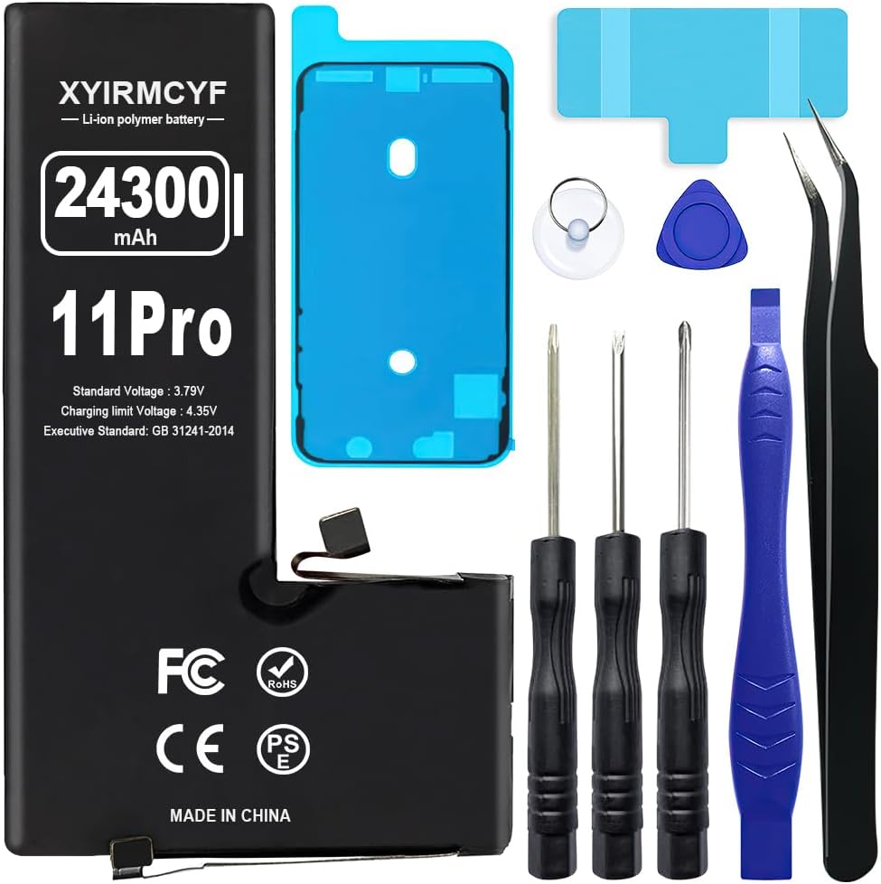 XYIRMCYF 24300mAh Super Capacity Battery Compatible with iPhone 11 Pro, 0 Cycle Li-Polymer Replacement Battery for iPhone 11 Pro, with Professional Repair Tool Kit
