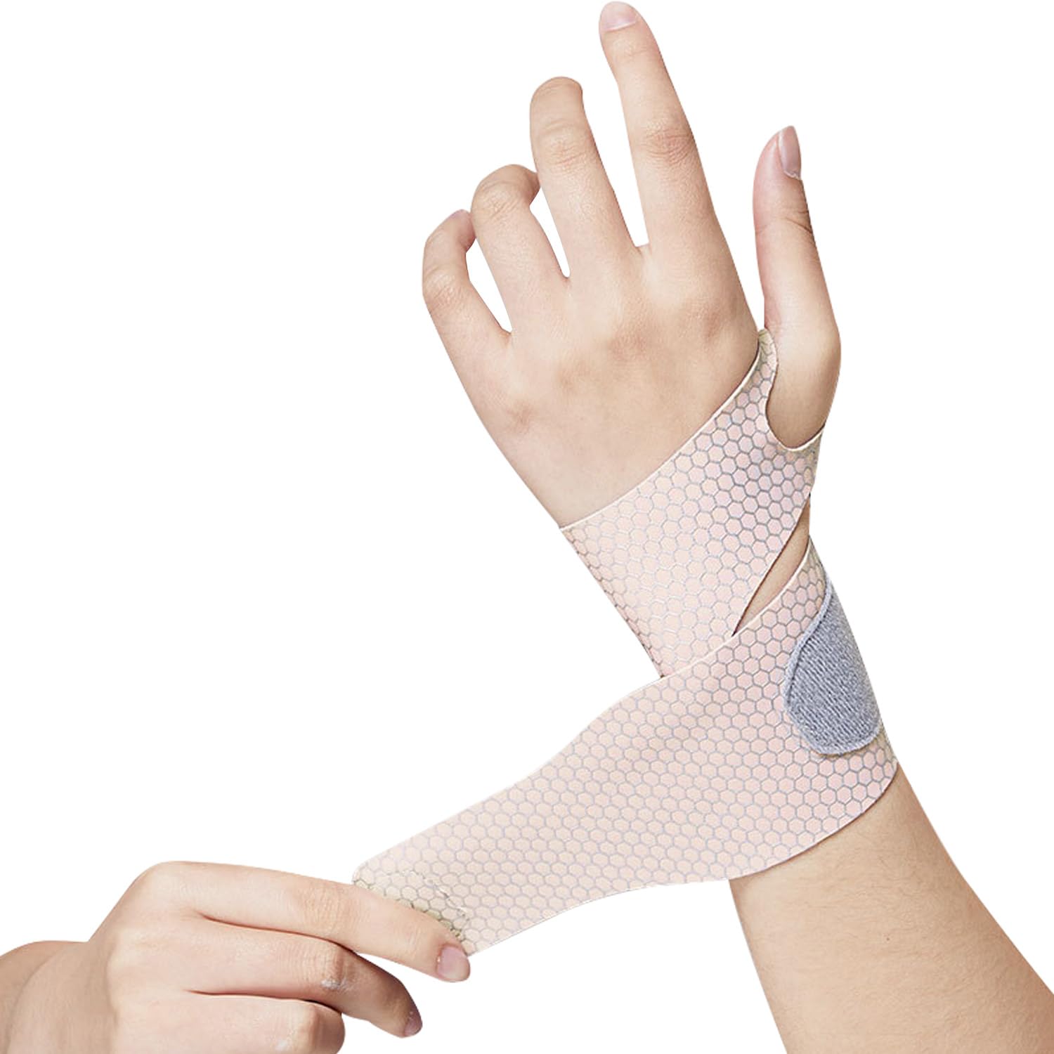 Ultra Thin Wrist Brace Support for Carpal Tunnel, Breathable Wrist Band Adjustable velcro straps for Wrist Wraps, Stabilizer for Tendonitis, Arthrits Pain Relieving Khaki 1 Piece