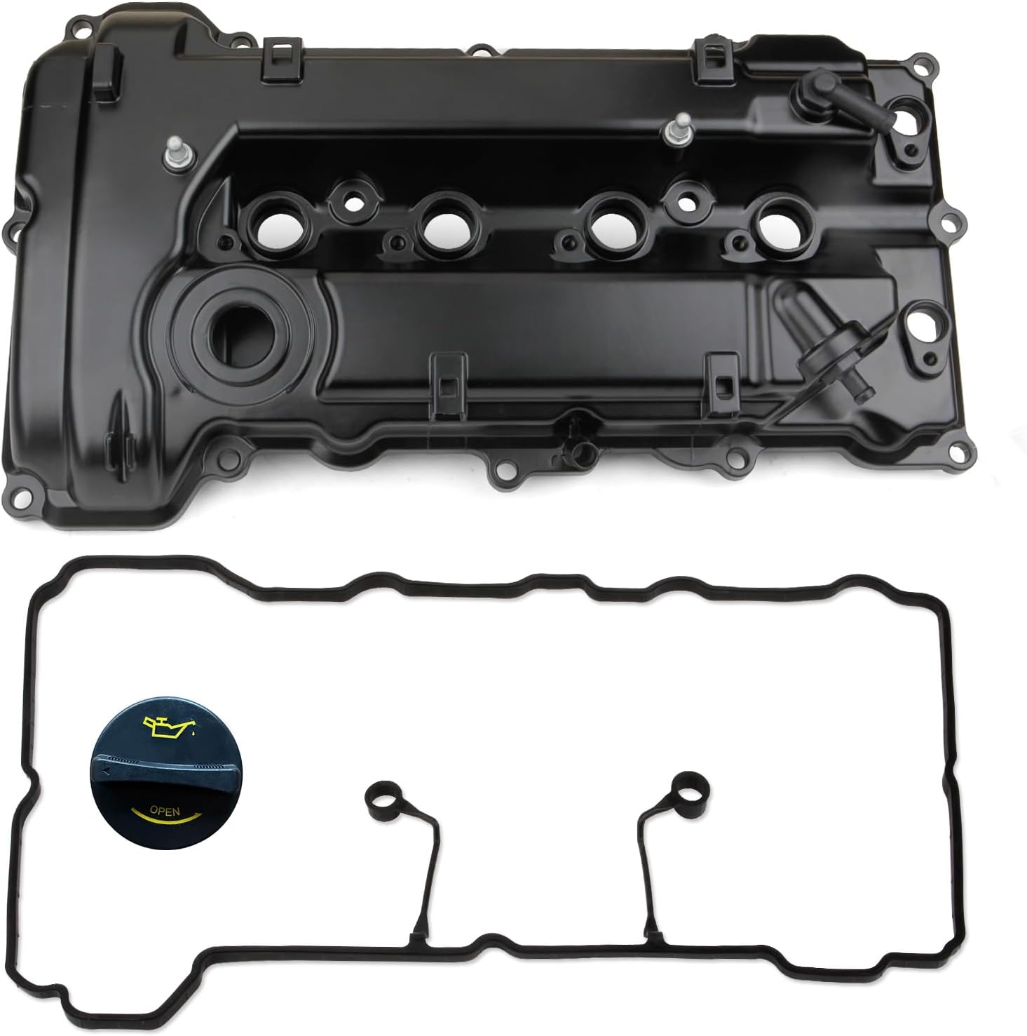 Upgread Aluminum Engine Valve Cover Compatible with 2017-2019 Hyundai Elantra Kona Kia Forte 2.0L L4 Replace 224102E700