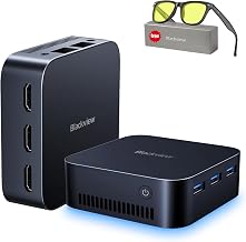 Blackview MP80 Mini PC 16GB DDR4 RAM 512GB M.2 SSD, Gaming Computer with Processor Intel N97, VESA/Home/Business Mini Desktop, 4K HD Dual HDMI Gigabit Ethernet,Blue